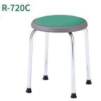 Ｒー７２０Ｃ　クロームメッキ　丸スツール　ブロー成型パット付