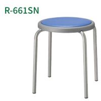 Ｒー６６１ＳＮ　ビニールレザー座面張（３色より選択）　　丸スツール　塗装脚