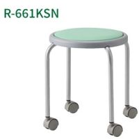 Ｒー６６１ＫＳＮ　ビニールレザー座面張（３色より選択）　　丸スツール　塗装脚